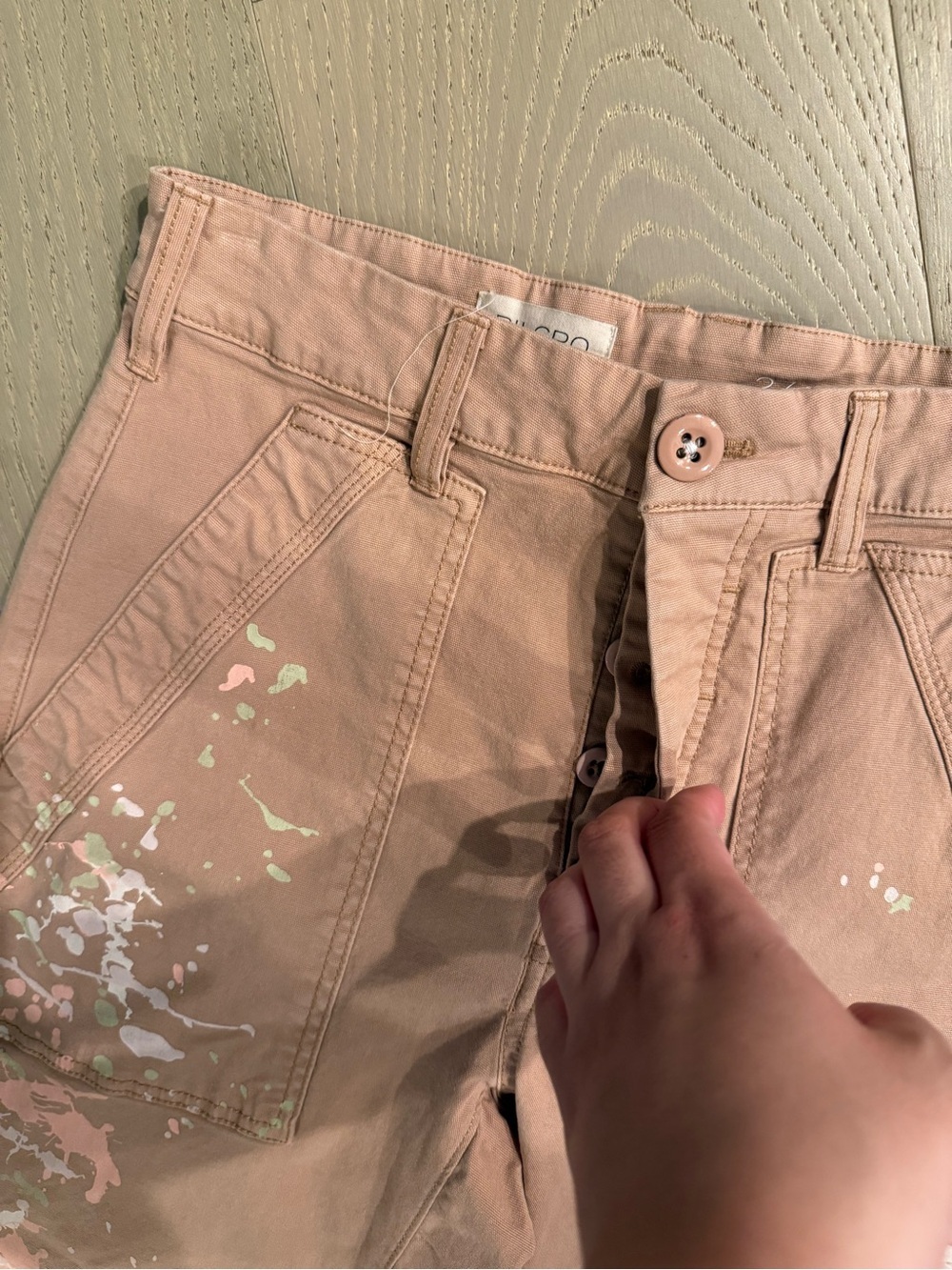 Pilcro Anthropologie Light Peach Orange Millie Low-Slung Barrel Pants - Picture 8 of 10
